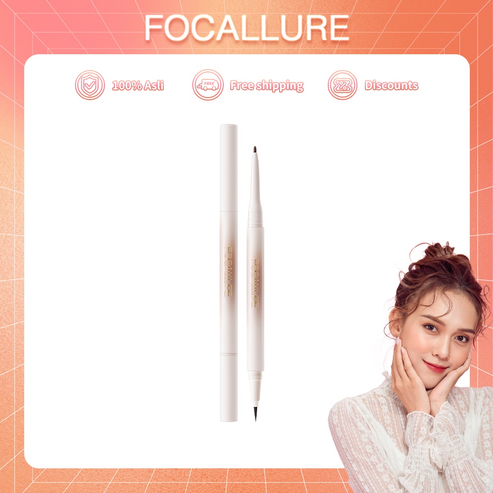 FOCALLURE #ModernUrban Eyeliner Anti Air Dan Tahan Lama 2 IN 1 Liquid  &amp; Eyebrow Pencil Gel Eyeliner 2-In-1 Long-Lasting