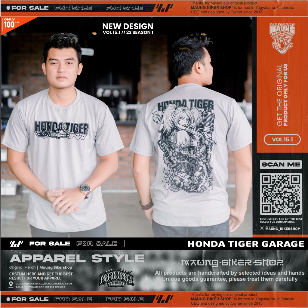 MAUNG_KAOS HONDA TIGER | HONDA HEREX | HONDA GL CB | HONDA TIGER 2000 | TSHIRT HONDA TIGER REVO