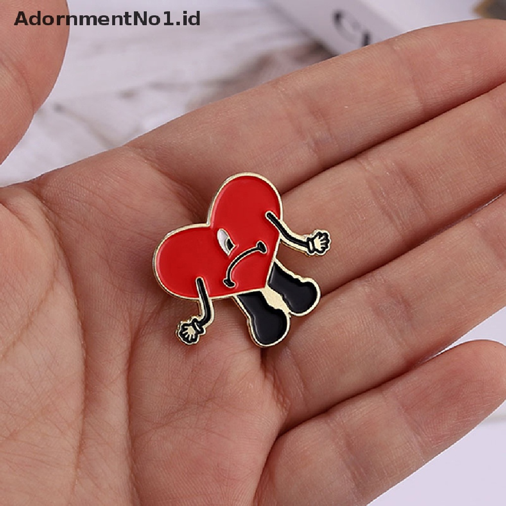 [AdornmentNo1] Pin Bros Lencana Enamel Hati Merah Untuk Ransel Kerah Kemeja Pin Pesta Perhiasan Hadiah [ID]