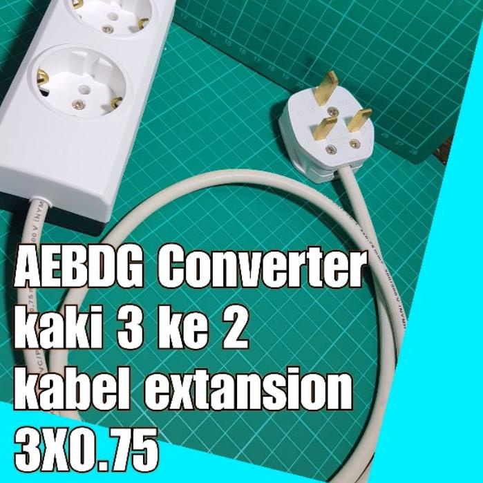 Ready Stock AEBDG KONVERTER OVER STEKER KAKI 3 KE 2 / STOP Kontak Kaki 3 Tiga UK Plug UPS APC  Ke Ka