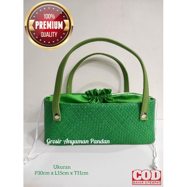 

iDk90 Tas goodiebag KOTAK PANJANG BAKI MDD GAGANG VINIL CENTANG SATU tas parsel hampers lebaran