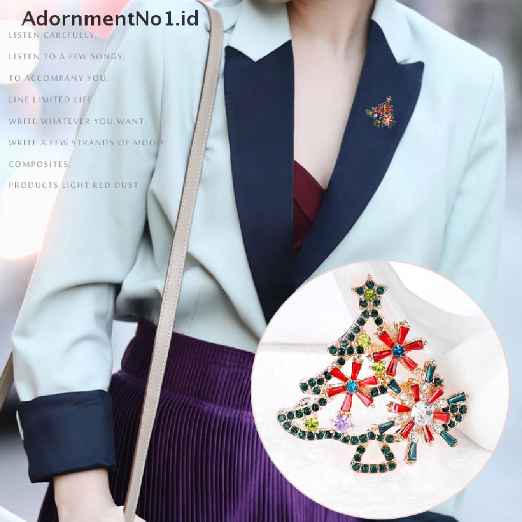 [AdornmentNo1] 1 Pcs Natal Bros Pin Berlian Imitasi Dicat Tetes Minyak Perhiasan Brooch [ID]