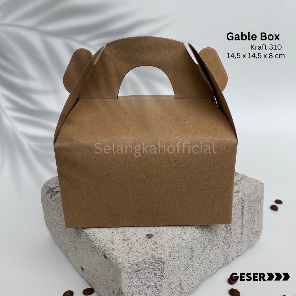 

Gable Box Kraft Box Snack Hampers Kue Kering 14,5 x 14,5 x 8 Cm