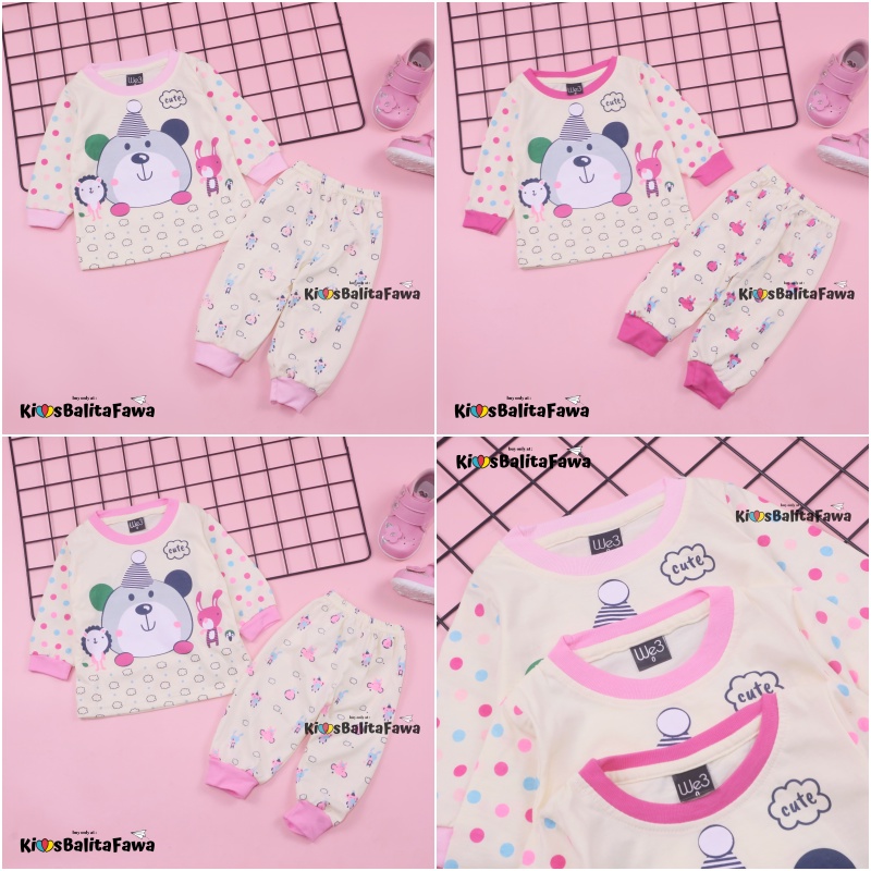 Piyama Abila Baby 3-12 Bulan / Setelan Bayi Perempuan Set Baju Tidur Lengan Panjang Celana Panjang