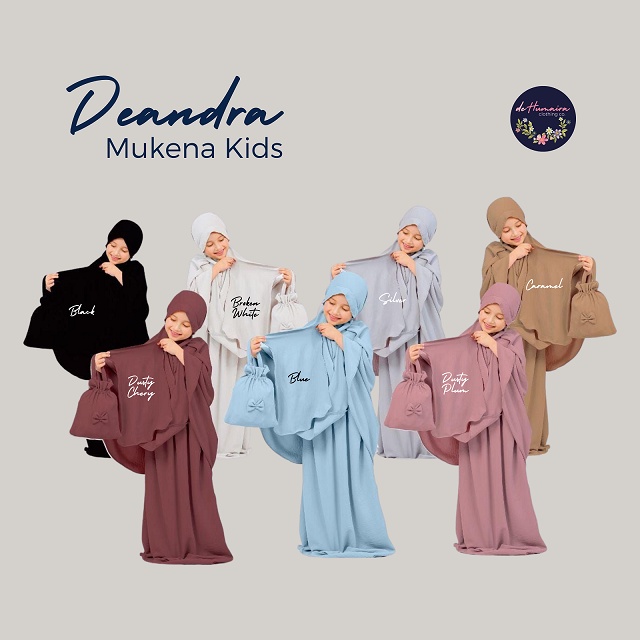 Mukena Anak Deandra 2 in 1 Bahan Airflow Crinkle
