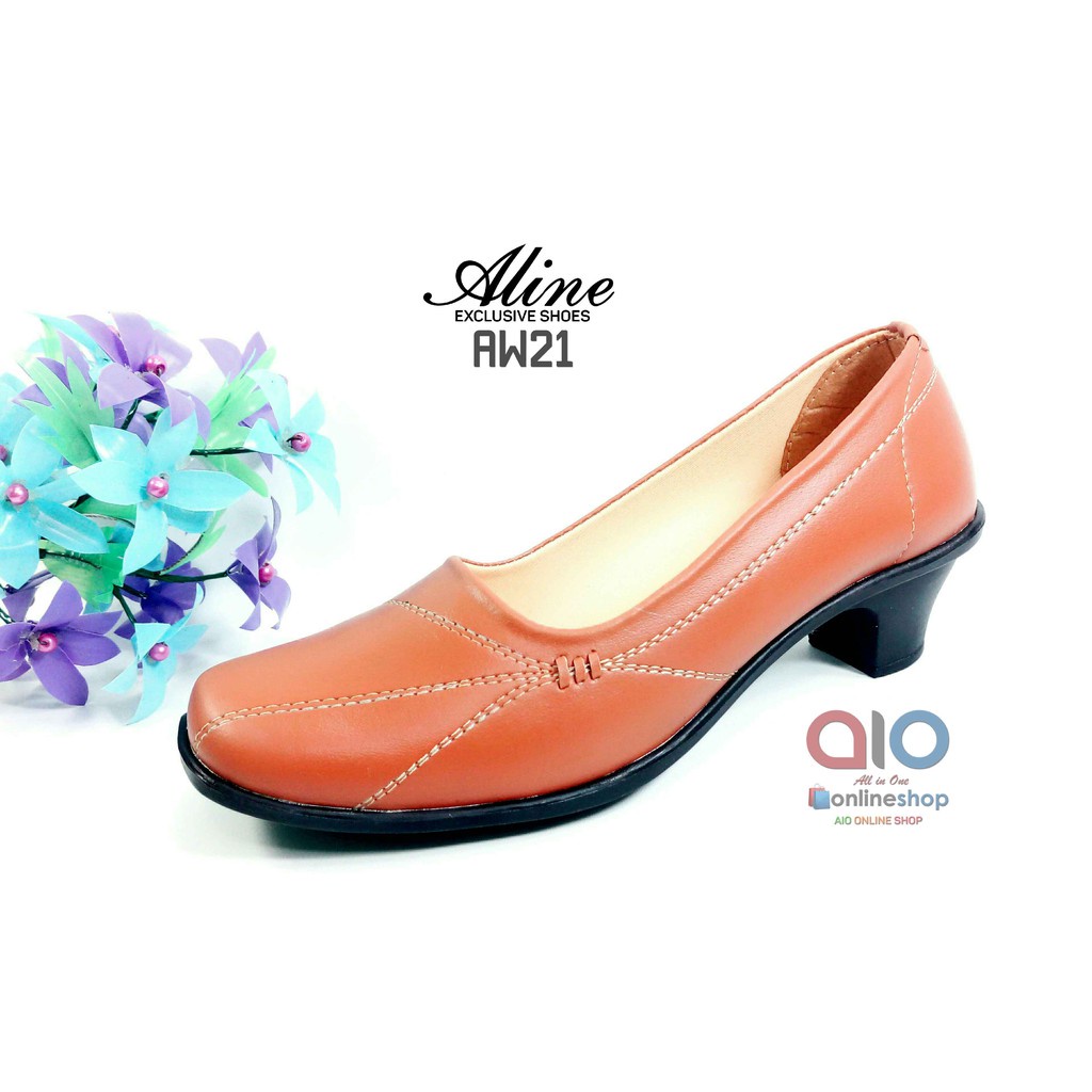 Sepatu Pantofel Wanita Hak 5 Cm Pump Big / Chunky Heels Hitam Formal Guru Kantor Kerja AW21