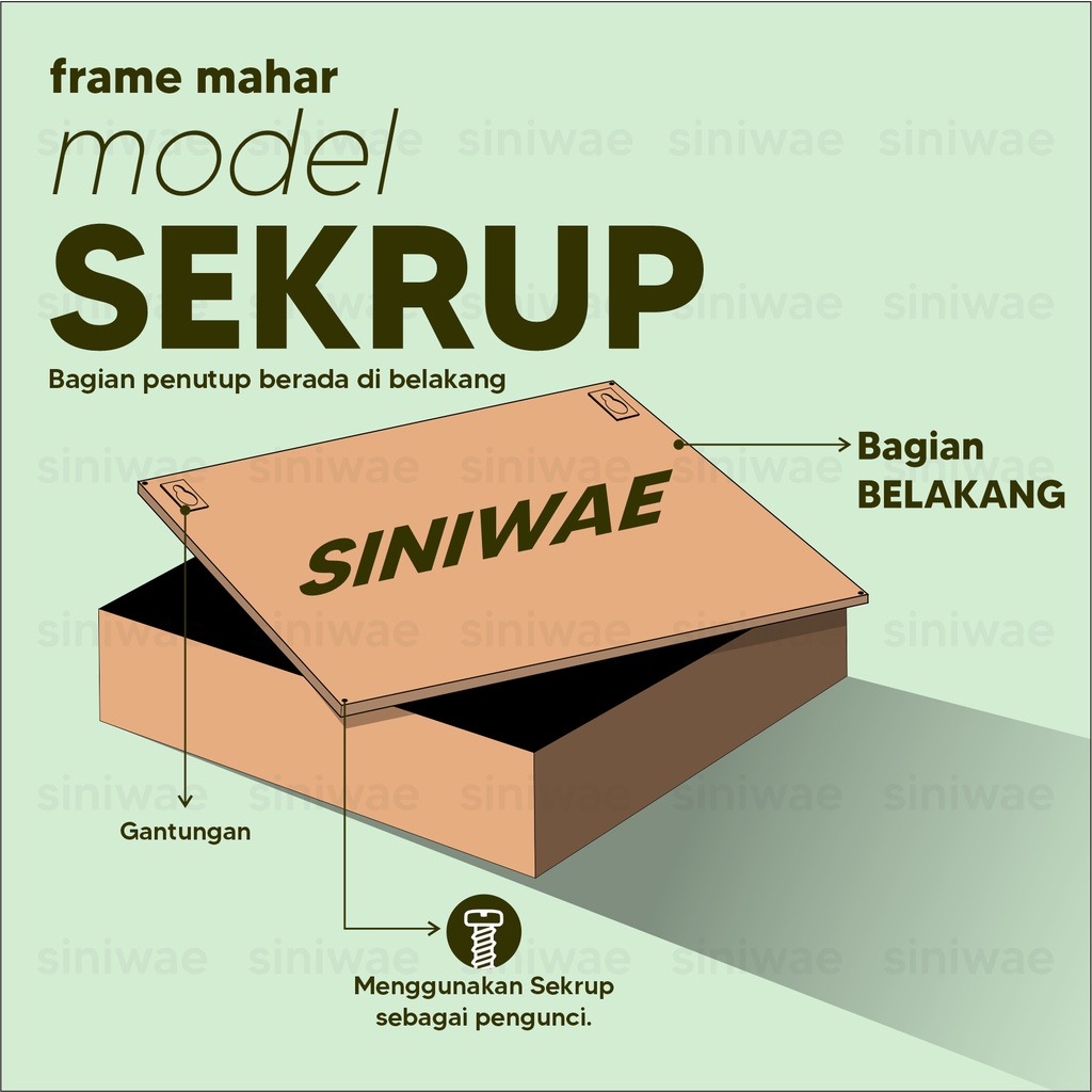 Frame Mahar Akrilik 50x75 50x60 Box Kotak Sekrup Baut Acrylic Tebal 3mm 75x50 60x60 Kosongan Tetes Air Bingkai Transparant 3D Box Bingkai Seserahan Pernikahan 75 x 50