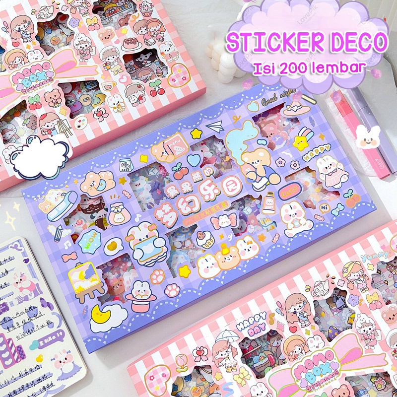 

Isi 200 Lembar Sticker Deco Aesthetic Lucu Momo Stiker Anti Air Tumblr DIY Hp Stiker Motif Kartun