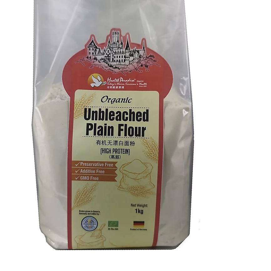 

♂ Health Paradise Organic Unbleached Plain / High Protein Flour 500g, 1kg ♀