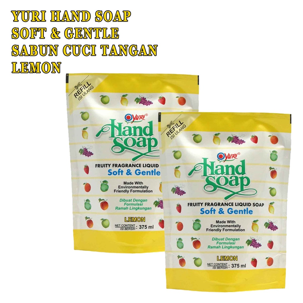 Soft &amp; Gentle* Yuri Hand Soap* Sabun Cuci Tangan Lemon* 375ml