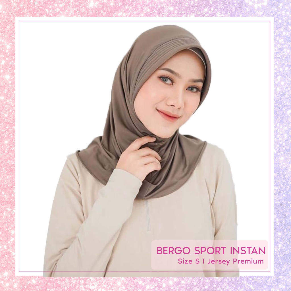 Jilbab Sport / Jilbab Instan / Bergo Sport / Bergo Hamidah / Hijab Sport / Hijab Bergo / Kerudung Sport Size S &amp; M - Warna Lengkap