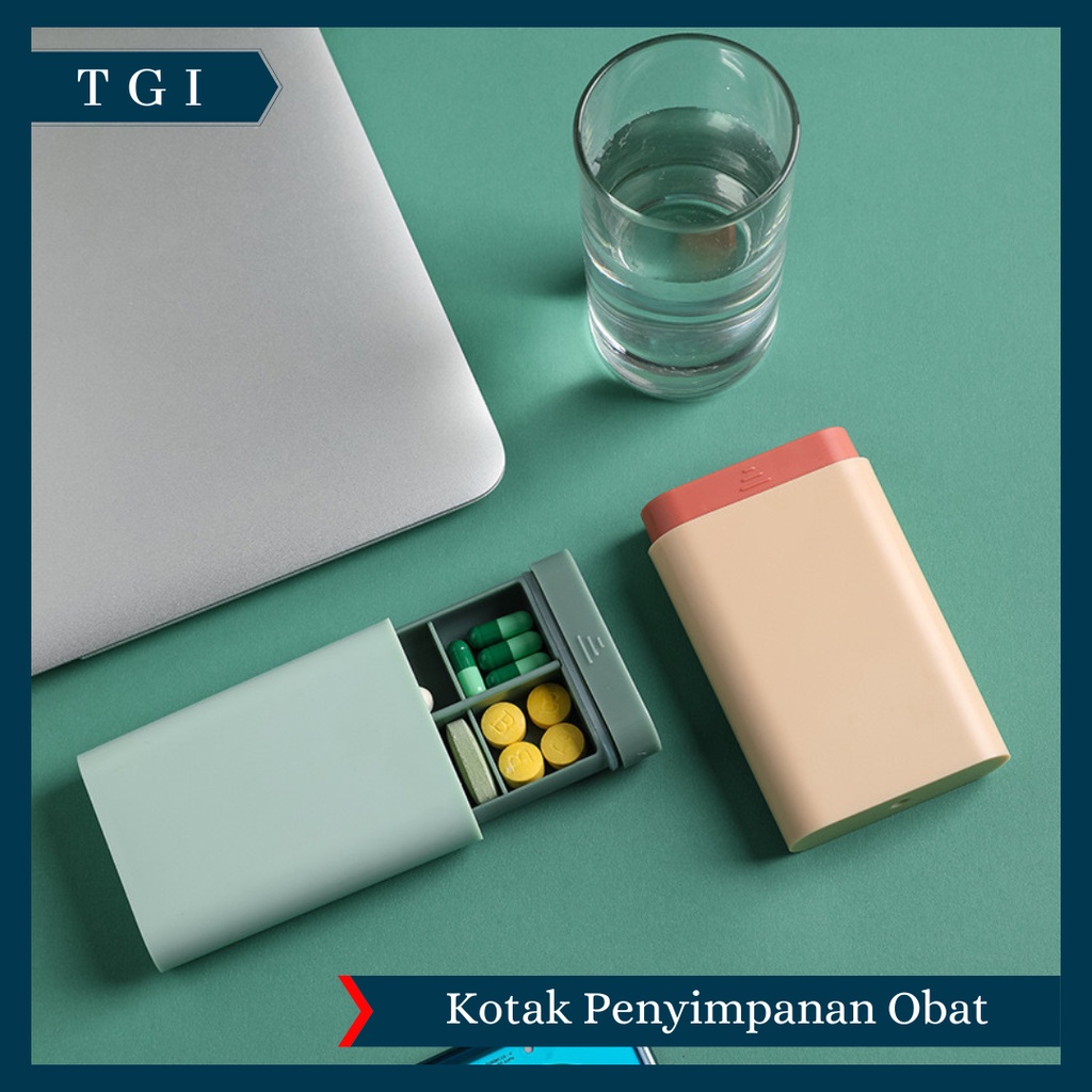 TGI - KOTAK PORTABLE PENYIMPNAN OBAT / KOTAK PENYIMPANAN OBAT PIL 6 SEKAT / KOTAK PENYIMPANAN OBAT MINIMALIS / PORTABLE MEDICINE STORAGE BOX