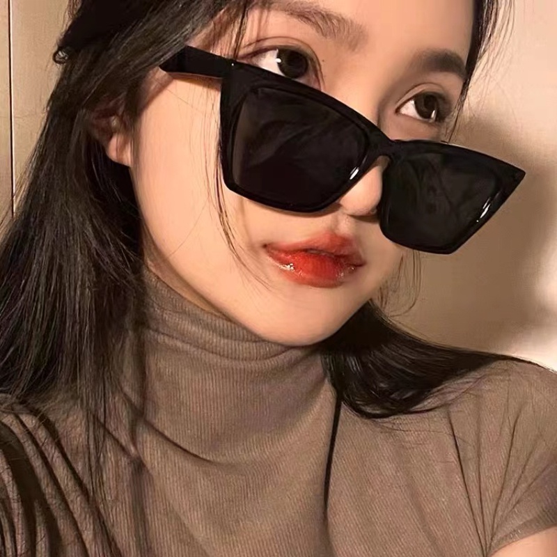 (YUZHU) Vintage Fashion Oversized Frame Cat Eye Sunglasses Western Fashion Kerai Kacamata Hitam Untuk Wanita