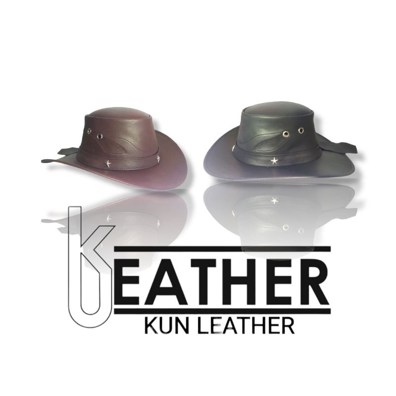 TOPI KOBOY KULIT PRIA/WANITA ASLI KULIT SAPI KOBOY/COBOI/KOBOI