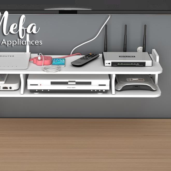 ➾ Rak Dinding Gantung Serbaguna Tempat Wifi DVD Recoder PS4 Floating Shelf Ambalan Dinding ◌