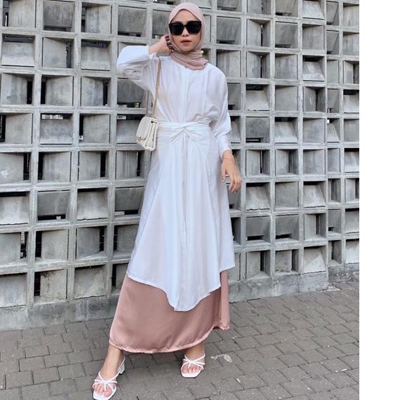 ☞ DEZHAF - Plain Tunik Kaftan | Dress Satin ♟