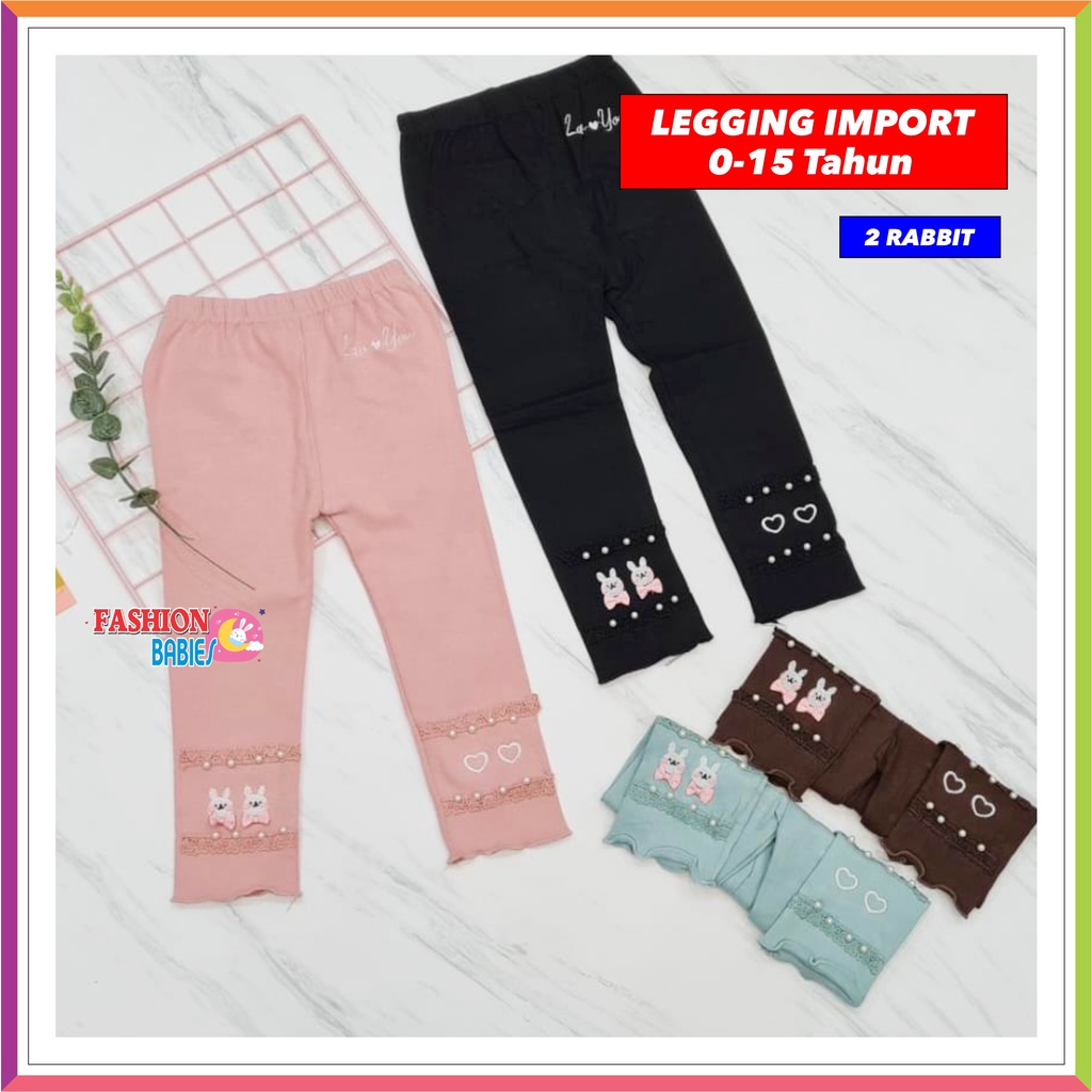 LEGGING ROSES ANAK IMPORT NEW CHANEL FLOWER RABBIT 10-15 TH ANAK TANGGUNG