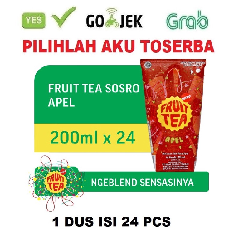 Fruit Tea Sosro APEL Genggam 200 ml - ( HARGA 1 DUS ISI 24 pcs )