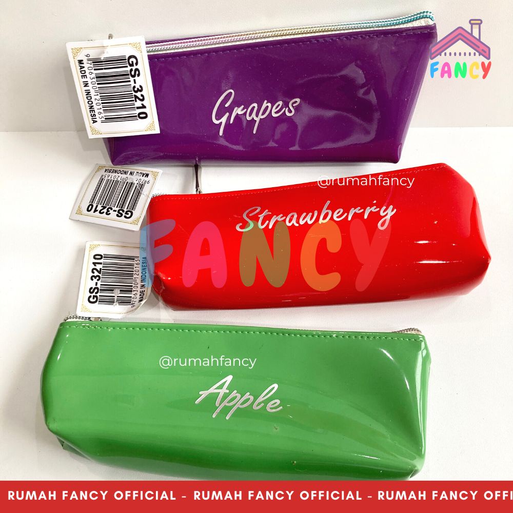 

Kotak Pensil GASTA GS-3210 / Tempat Pensil bahan GLOSSY Mengkilap licin + Zipper / Pencil Case Motif Buah Estetik
