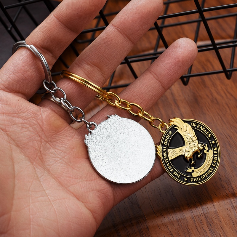 Indah Philippine Elang Logam Liontin Gantungan Kunci Mobil/3D Putaran Elang Bentuk Badge Keyring Charm/Kepribadian Fashion Kendaraan Keys Aksesoris Dekoratif