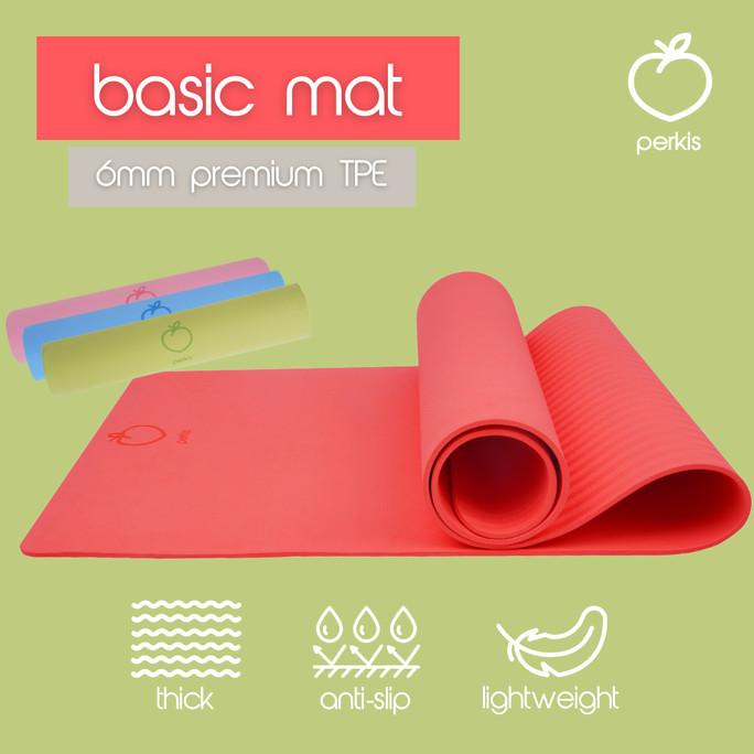 Yoga Mat TPE 6mm - Perkis Basic Mat (Exercise Mat, Matras Olahraga)