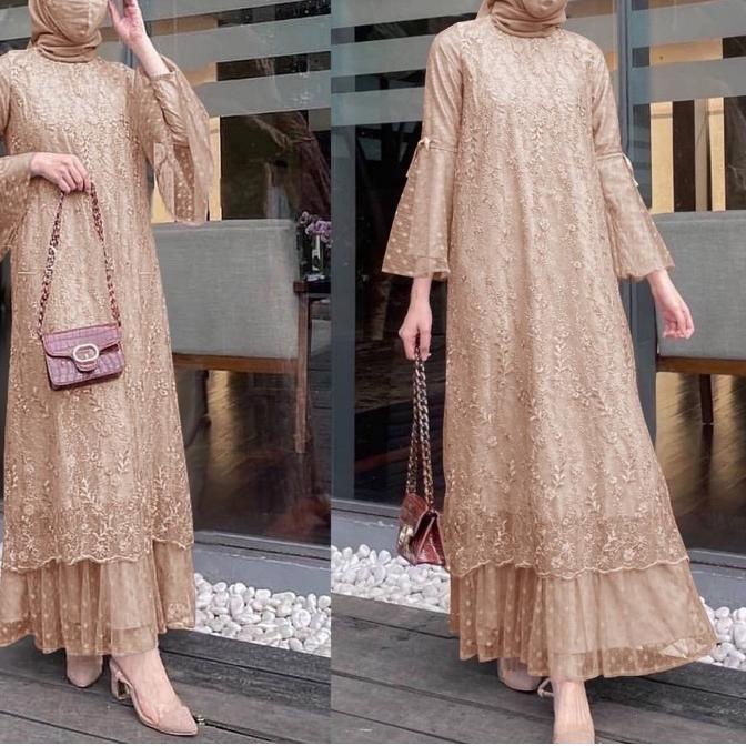 ✨SHOPEE MALL✨ MAXI GELA (M, L ,XL, XXL) GAMIS MUSLIM GAMIS MURAH TERLARIS GAMIS PESTA 