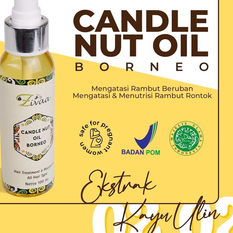 ☀ ZIVAA CANDLE NUT OIL BORNEO PENGHILANG UBAN/ANTI UBAN/PENGHITAM RAMBUT UBAN PERMANEN ❅