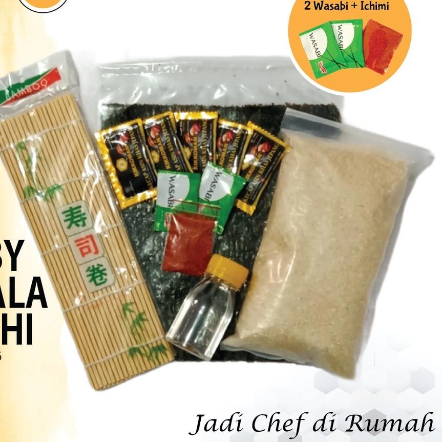 

✲ PAKET BAHAN SUSHI LENGKAP 10 Porsi Halal │ Beras Japonica, Nori, Bambu Mat, Shoyu, Sushi Seasoning ➱