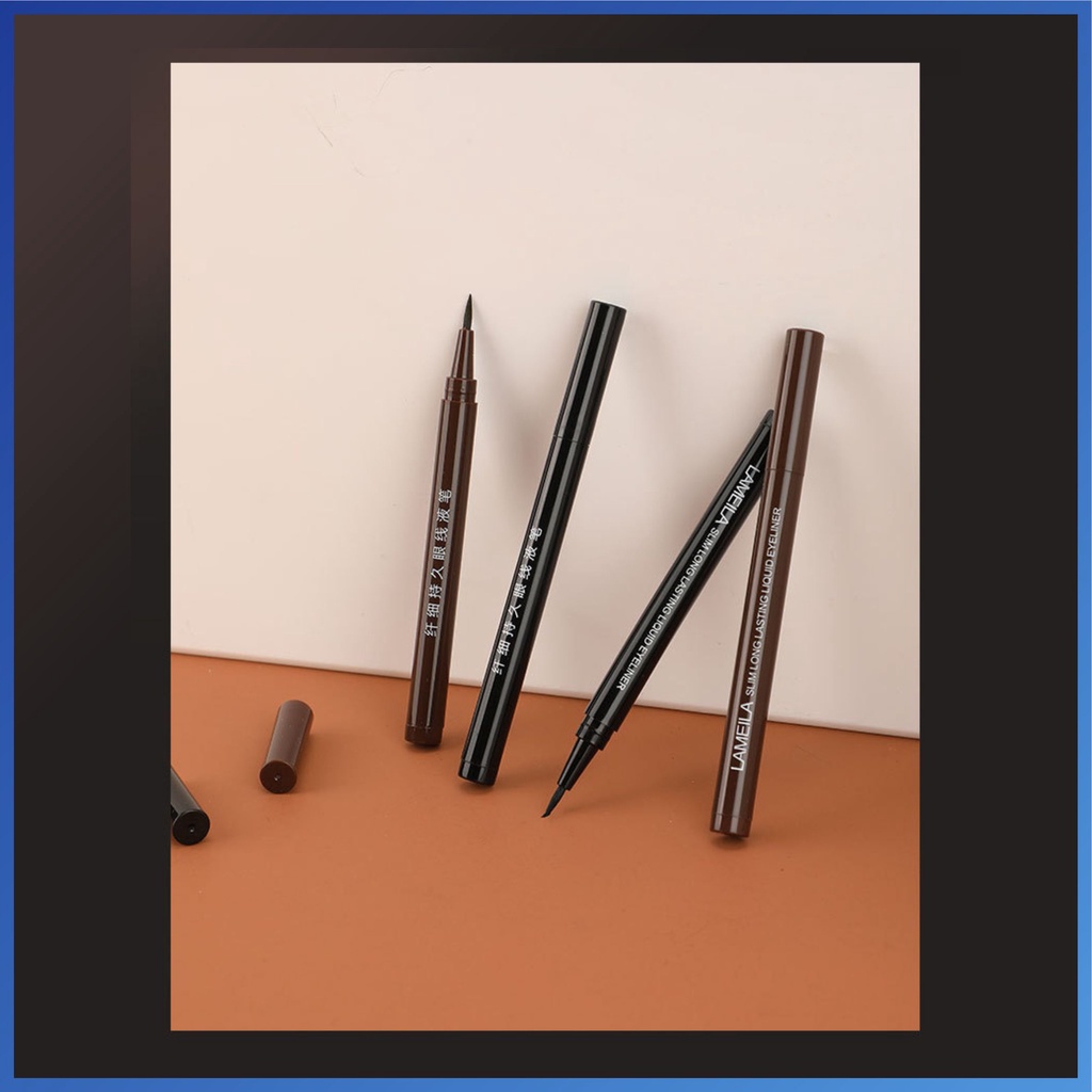 Lameila Slim Eyeliner Long Lasting Liquid Eye Liner Black and Brown Tahan Lama L47