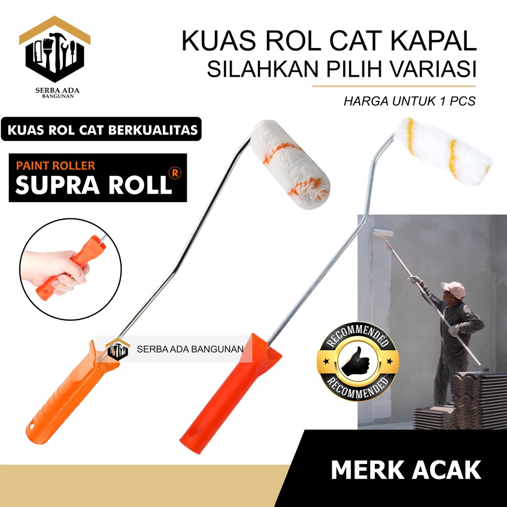 KUAS ROLL KAPAL MINI KECIL CAT GAGANG PLASTIK kuas roll kapal kecil 60 cm 4 inch