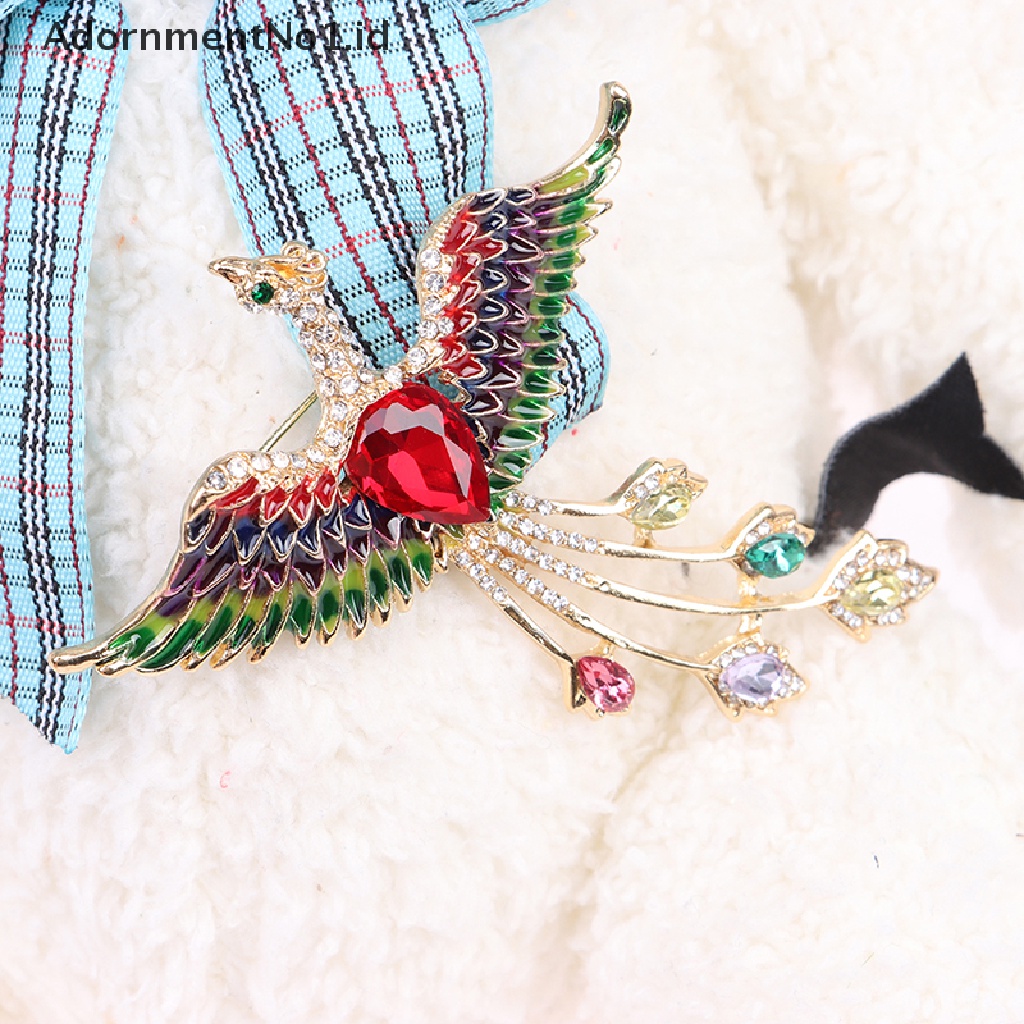 [AdornmentNo1] Kristal Phoenix Burung Bros Enamel Terbang Kecantikan Burung Pesta Bros Pin Hadiah [ID]