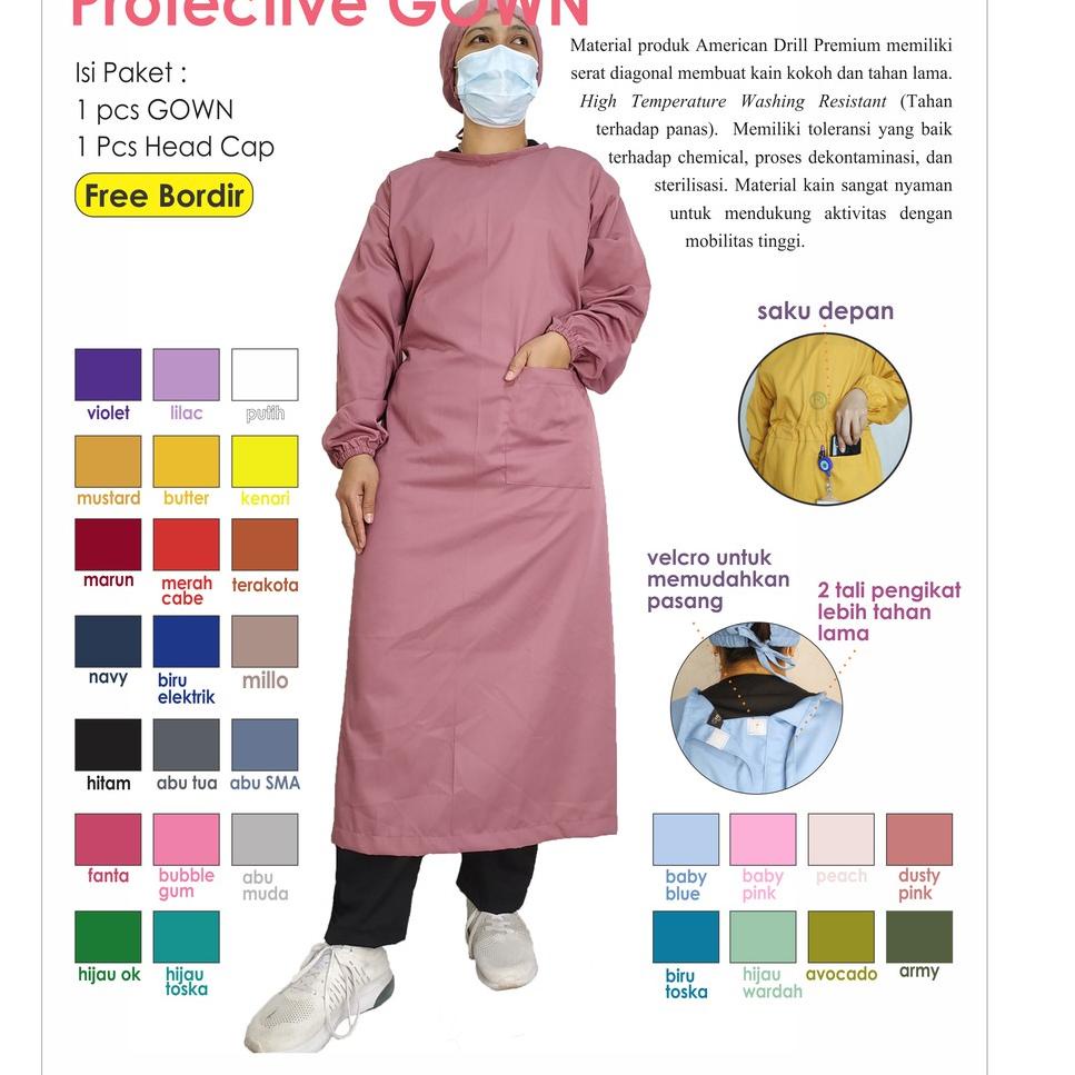 HARGA TERMURAH GOWN Free Bordir/APD/JUBAH OK/JUBAH OPERASI