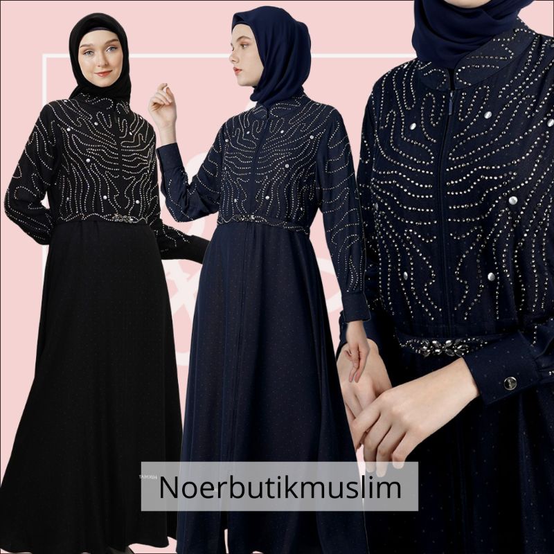 [ dina.dd ] Hikmat Fashion Original A3900 / Abaya Hikmat A3900 - noerbutikmuslim - Gamis lebaran -