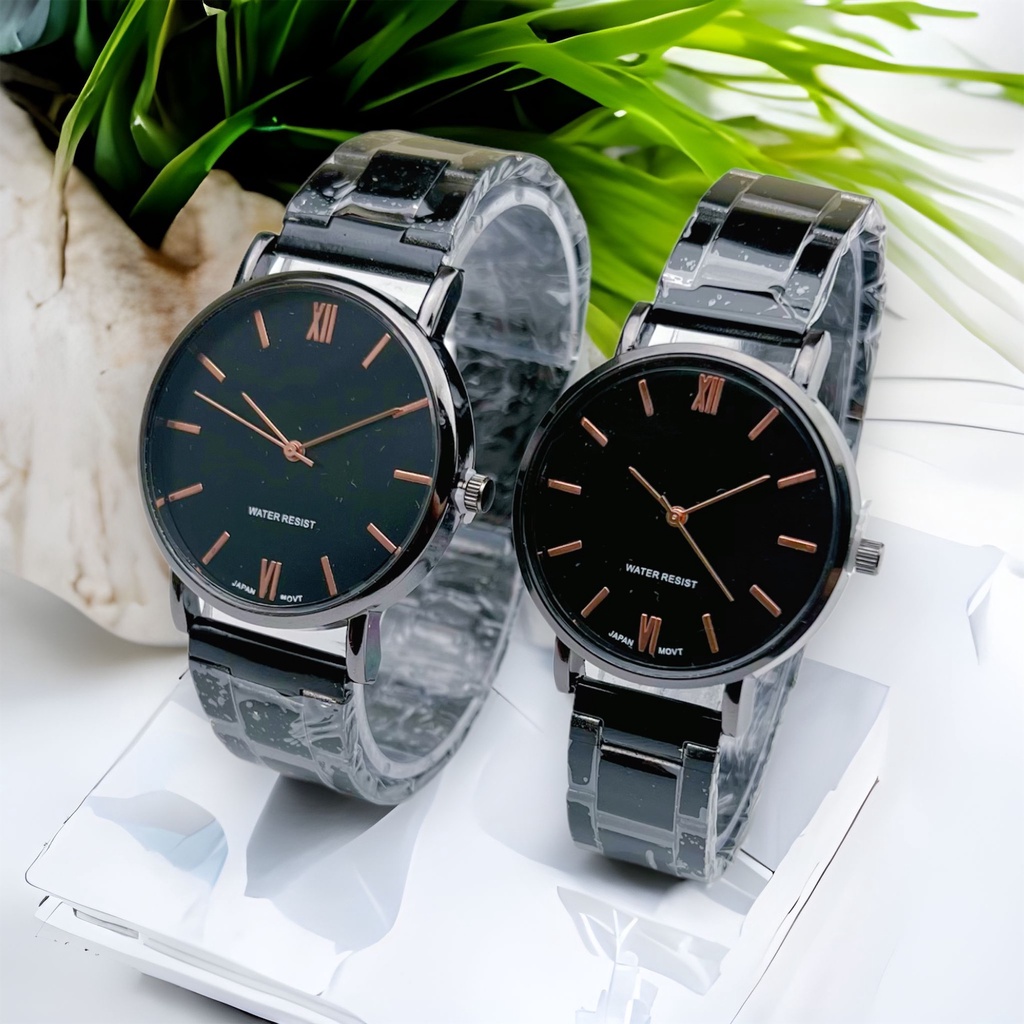 ✅COD Jam Tangan Couple Rantai Stainless Analog Watch Pria Wanita Permium Import    S1272