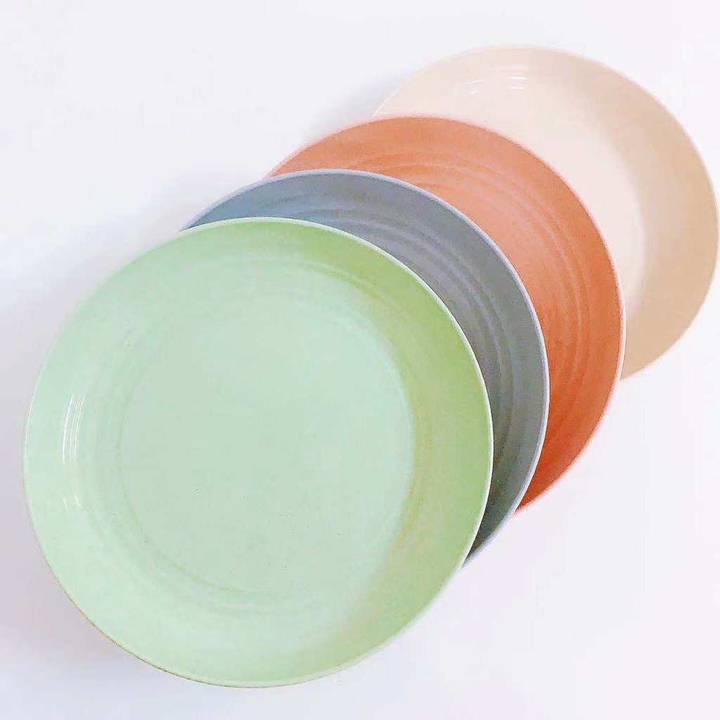 Murah Lebay SP02 Piring Saji 25cm Wheat Straw Round Plate Piring Saji Warna Warni