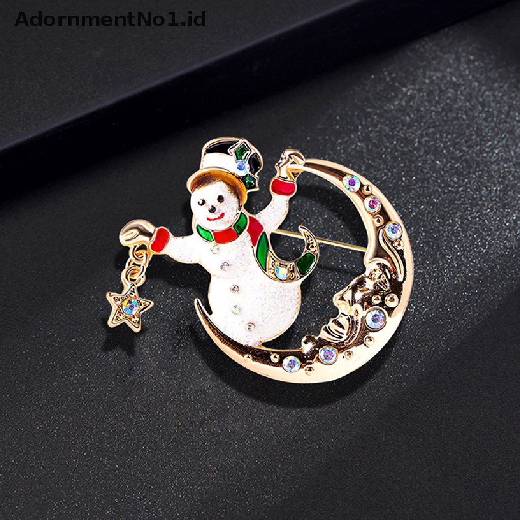 [AdornmentNo1] Indah Natal Bros Snowman Santa Claus Pin Fashion Perhiasan Hadiah Natal Dekorasi Bros [ID]