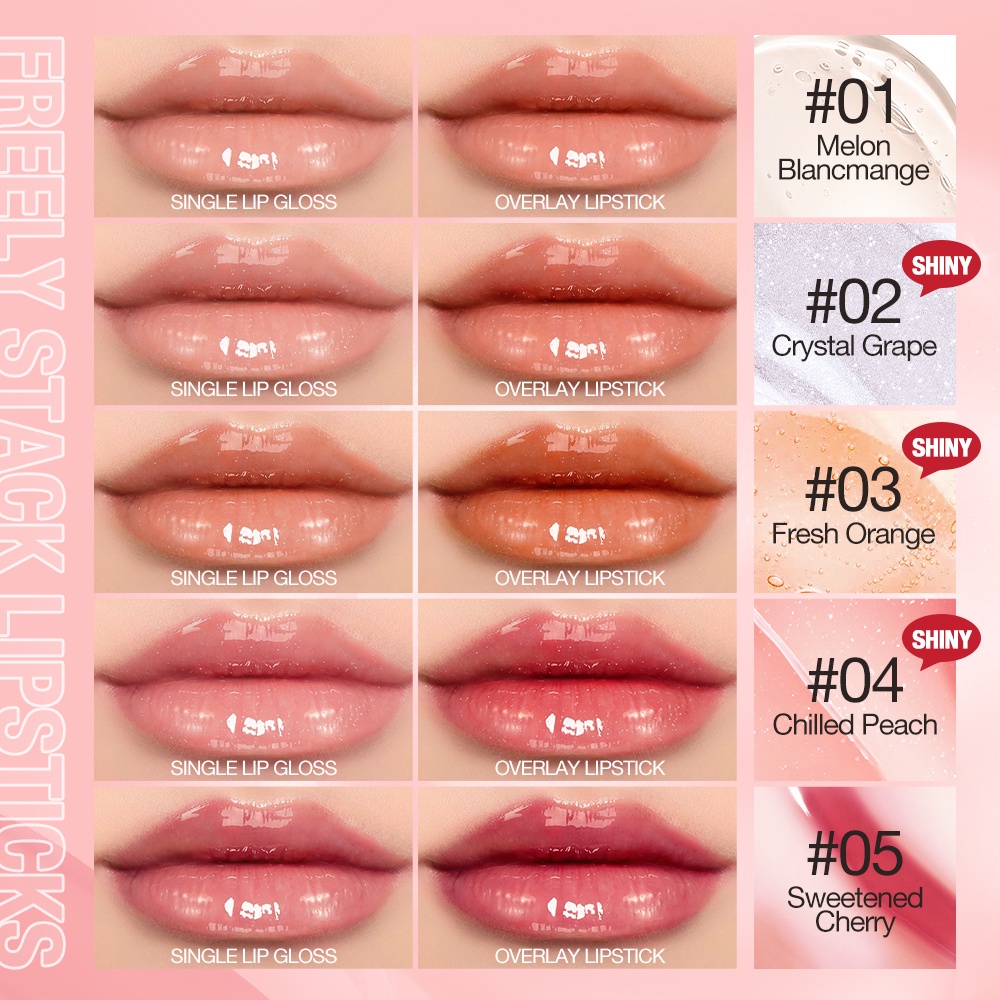 O.TWO.O Lip Gloss / Lipstick Kristal Bening Ringan Dan Jernih