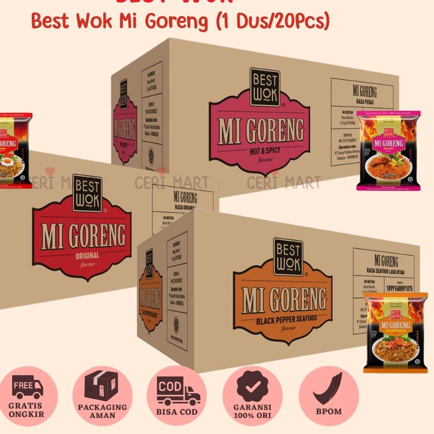 

Terbaru 12.12 Best Wok Mi Mie Goreng 1 DUS 20 pcs Bisa Mix Original Hot & Spicy Blackpepper Black Pepper Seafood Instant Noodle 85gr BestWok KKV Indomie gas !!