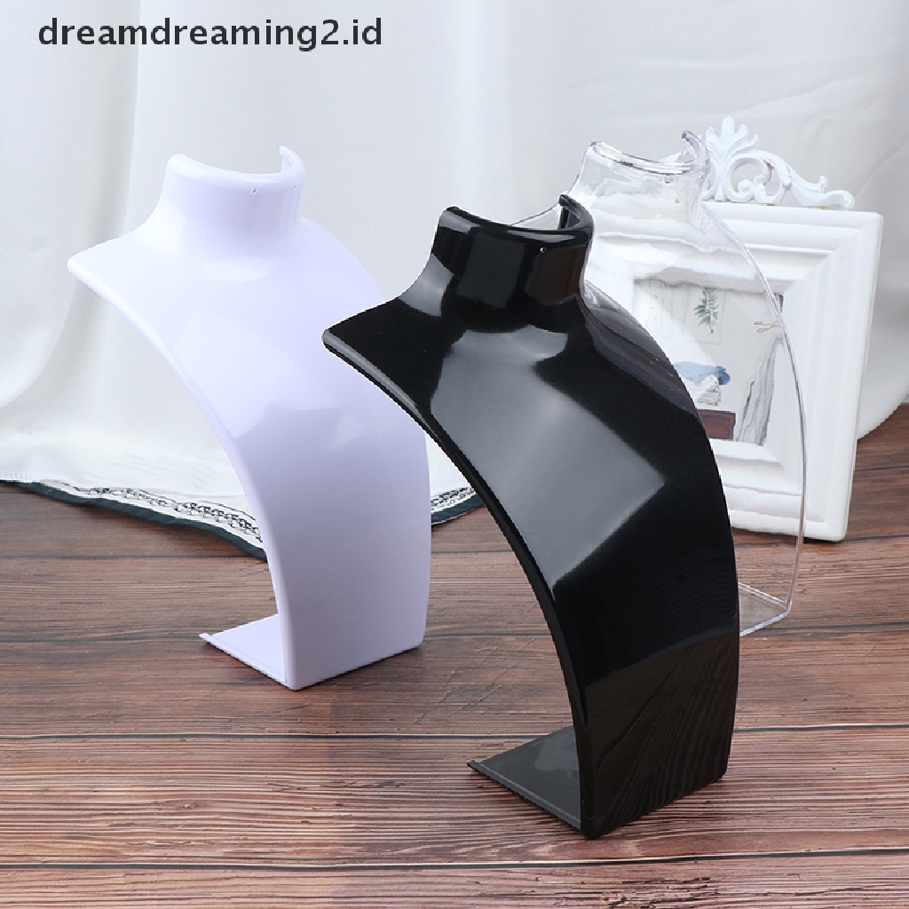 (dream) Perhiasan Akrilik Kalung Liontin Anting Manekin Plastik Bust Display Stand  .