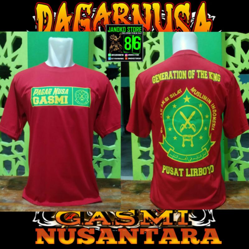 gasmi pagar nusa kaos lirboyo merah