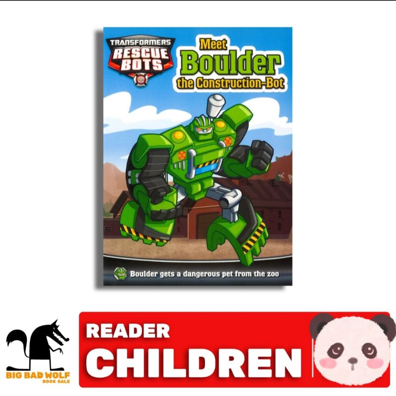 BIG BAD WOLF ■ TRANSFORMERS RESCUE BOTS : MEET BOULDER THE CONSTRUCTION-BOT - BUKU CERITA BACAAN ANA
