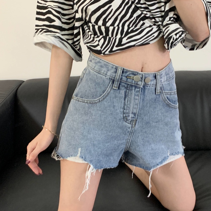 Hitam/Abu-abu/Putih/Biru new korean style highwaist  2023 celana Hot Pants pendek kekinian termurah