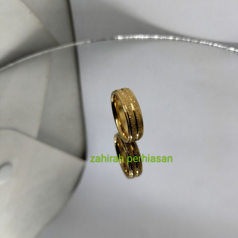 cincin coin motif emas pasir 24K awet tidak mudah luntur 22