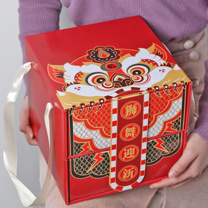 

Open DS] Kotak barongsai premium kotak Imlek kotak kue Imlek box imlek