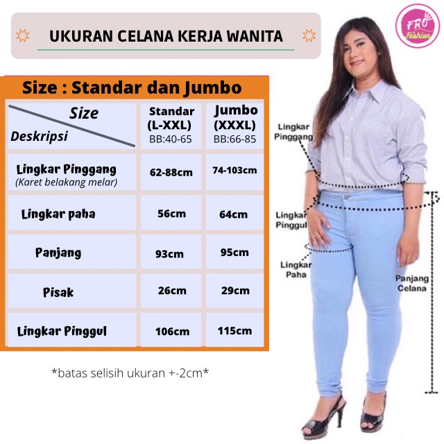 Celana Panjang Kain Formal Wanita Kerja Kantor Jumbo Pinggang Karet Rampel Premium || Celana Kerja Baggy Pants Wanita Premium
