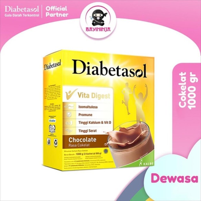 

[ COD ] DIABETASOL Nutrition Diabetic Susu Diabetes Cokelat Chocolate 1000 g