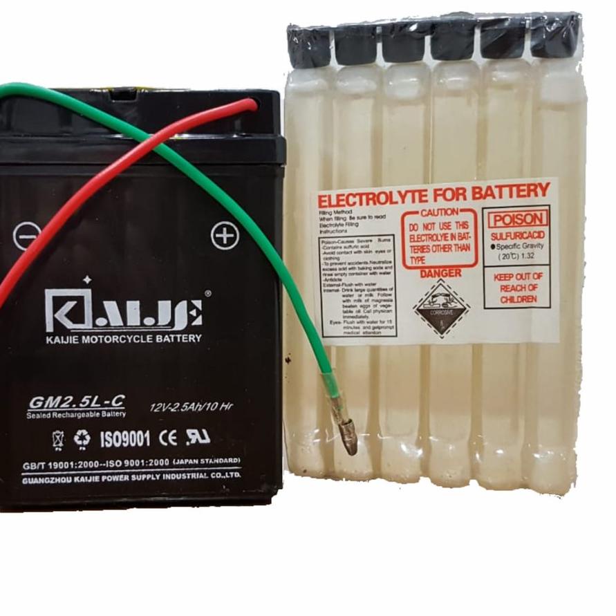 Best Seller Aki Accu Kering MF Motor GM2.5 Kaijie Honda GL Pro / Mega Pro ✦qog✧