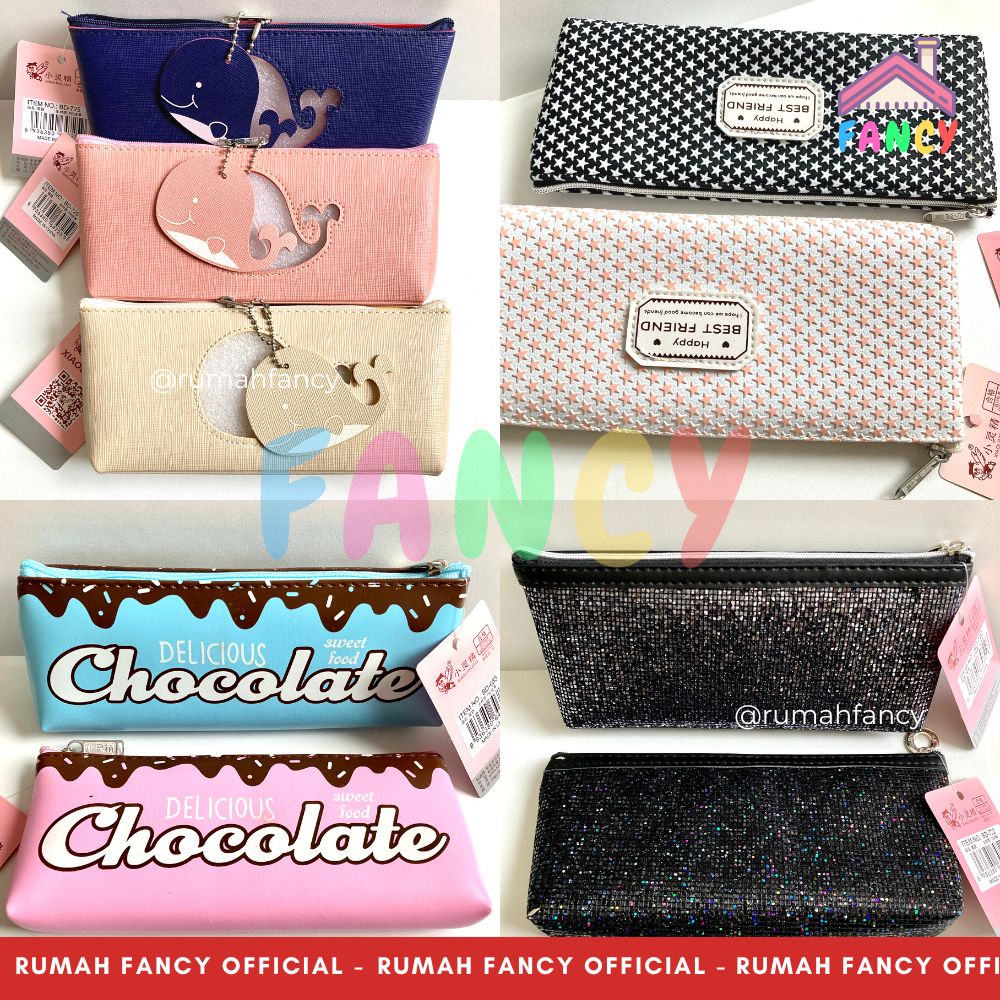 

Kotak Pensil XIAO LING JING Kualitas Import / Tempat Pensil lucu / Pencil Case Gantungan Manik Glitter Ice Cream Chocolate