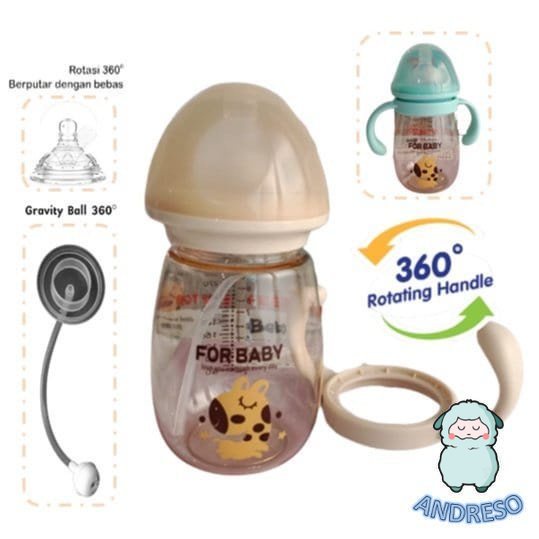 Botol Susu Bayi PPSU 300ML Gravity Ball Straw BPA FREE / PPSU Botol Susu Dot Bayi