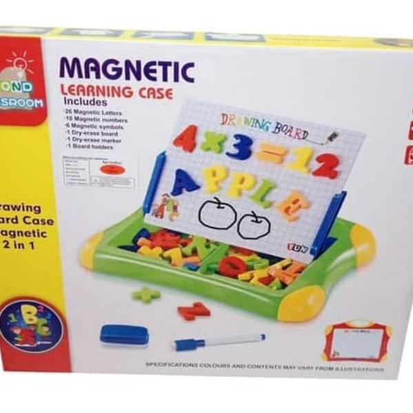 ✯ papan tulis magnet magnetic learning board alphabet dan angka papan tulis belajar ◌